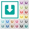 Download flat color icons with quadrant frames - Download flat color icons with quadrant frames on white background