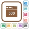 Browser 500 internal server error simple icons - Browser 500 internal server error simple icons in color rounded square frames on white background