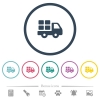 Transport flat color icons in round outlines. 6 bonus icons included. - Transport flat color icons in round outlines