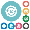 Euro pay back guarantee sticker flat round icons - Euro pay back guarantee sticker flat white icons on round color backgrounds