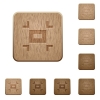 Small screen wooden buttons - Small screen on rounded square carved wooden button styles