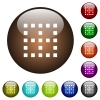 No borders color glass buttons - No borders white icons on round color glass buttons