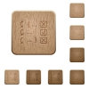 Debugging program wooden buttons - Debugging program on rounded square carved wooden button styles