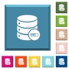 Database processing white icons on edged square buttons - Database processing white icons on edged square buttons in various trendy colors