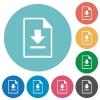 Download file flat round icons - Download file flat white icons on round color backgrounds
