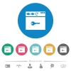 Browser encrypt flat round icons - Browser encrypt flat white icons on round color backgrounds. 6 bonus icons included.