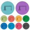 Closed barrier color darker flat icons - Closed barrier darker flat icons on color round background