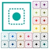 Place certificate flat color icons with quadrant frames - Place certificate flat color icons with quadrant frames on white background