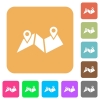 Route plan rounded square flat icons - Route plan flat icons on rounded square vivid color backgrounds.