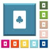 Club card symbol white icons on edged square buttons - Club card symbol white icons on edged square buttons in various trendy colors