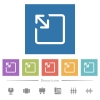 Resize object flat white icons in square backgrounds. 6 bonus icons included. - Resize object flat white icons in square backgrounds