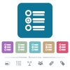Radio group flat icons on color rounded square backgrounds - Radio group white flat icons on color rounded square backgrounds. 6 bonus icons included