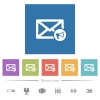 Mail reading aloud flat white icons in square backgrounds - Mail reading aloud flat white icons in square backgrounds. 6 bonus icons included.