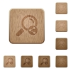 Share search wooden buttons - Share search on rounded square carved wooden button styles