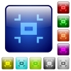 Small screen icons in rounded square color glossy button set - Small screen color square buttons