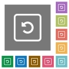 Rotate object left square flat icons - Rotate object left flat icons on simple color square backgrounds