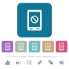 Mobile disabled white flat icons on color rounded square backgrounds. 6 bonus icons included - Mobile disabled flat icons on color rounded square backgrounds