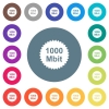 1000 mbit guarantee sticker flat white icons on round color backgrounds - 1000 mbit guarantee sticker flat white icons on round color backgrounds. 17 background color variations are included.