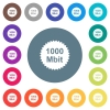 1000 mbit guarantee sticker flat white icons on round color backgrounds - 1000 mbit guarantee sticker flat white icons on round color backgrounds. 17 background color variations are included.