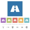 Road flat white icons in square backgrounds - Road flat white icons in square backgrounds. 6 bonus icons included.