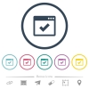 Application ok flat color icons in round outlines. 6 bonus icons included. - Application ok flat color icons in round outlines