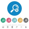 Customize search flat round icons - Customize search flat white icons on round color backgrounds. 6 bonus icons included.