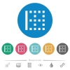 Left border flat white icons on round color backgrounds. 6 bonus icons included. - Left border flat round icons
