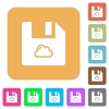 Cloud file flat icons on rounded square vivid color backgrounds. - Cloud file rounded square flat icons