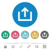 Export item flat round icons - Export item flat white icons on round color backgrounds. 6 bonus icons included.