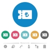 Turkish Lira discount coupon flat round icons - Turkish Lira discount coupon flat white icons on round color backgrounds. 6 bonus icons included.