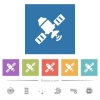 Satellite flat white icons in square backgrounds - Satellite flat white icons in square backgrounds. 6 bonus icons included.