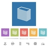 Paper stack flat white icons in square backgrounds. 6 bonus icons included. - Paper stack flat white icons in square backgrounds
