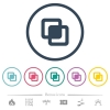 Intersect shapes flat color icons in round outlines - Intersect shapes flat color icons in round outlines. 6 bonus icons included.