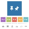 Toggle pin flat white icons in square backgrounds - Toggle pin flat white icons in square backgrounds. 6 bonus icons included.
