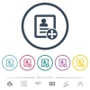 Move contact flat color icons in round outlines - Move contact flat color icons in round outlines. 6 bonus icons included.