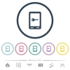 Mobile secure flat color icons in round outlines - Mobile secure flat color icons in round outlines. 6 bonus icons included.