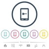 Mobile secure flat color icons in round outlines. 6 bonus icons included. - Mobile secure flat color icons in round outlines