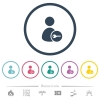 Secure user account flat color icons in round outlines - Secure user account flat color icons in round outlines. 6 bonus icons included.