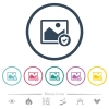 Protected image flat color icons in round outlines - Protected image flat color icons in round outlines. 6 bonus icons included.