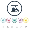 Protected image flat color icons in round outlines. 6 bonus icons included. - Protected image flat color icons in round outlines