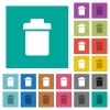 Single trash square flat multi colored icons - Single trash multi colored flat icons on plain square backgrounds. Included white and darker icon variations for hover or active effects.