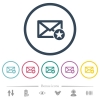 Marked mail flat color icons in round outlines - Marked mail flat color icons in round outlines. 6 bonus icons included.