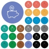 Israeli new Shekel piggy bank multi colored flat icons on round backgrounds. Included white, light and dark icon variations for hover and active status effects, and bonus shades. - Israeli new Shekel piggy bank round flat multi colored icons