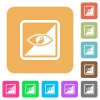 Invert object rounded square flat icons - Invert object flat icons on rounded square vivid color backgrounds.