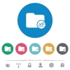 Export directory flat white icons on round color backgrounds. 6 bonus icons included. - Export directory flat round icons