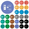 Network file system with server round flat multi colored icons - Network file system with server multi colored flat icons on round backgrounds. Included white, light and dark icon variations for hover and active status effects, and bonus shades.