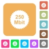 250 mbit guarantee sticker flat icons on rounded square vivid color backgrounds. - 250 mbit guarantee sticker rounded square flat icons