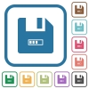 File progressing simple icons in color rounded square frames on white background - File progressing simple icons