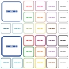 Horizontal scroll bar outlined flat color icons - Horizontal scroll bar color flat icons in rounded square frames. Thin and thick versions included.