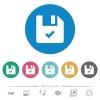 File ok flat white icons on round color backgrounds. 6 bonus icons included. - File ok flat round icons